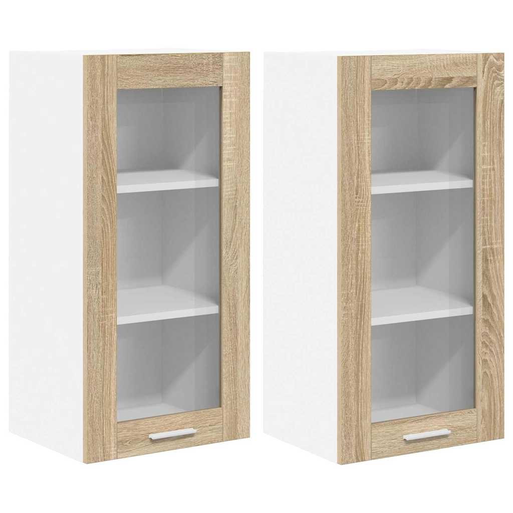 Hængeskab Riga 2 pcs Sonoma eg 40 x 31 x 80 cm Konstrueret træ