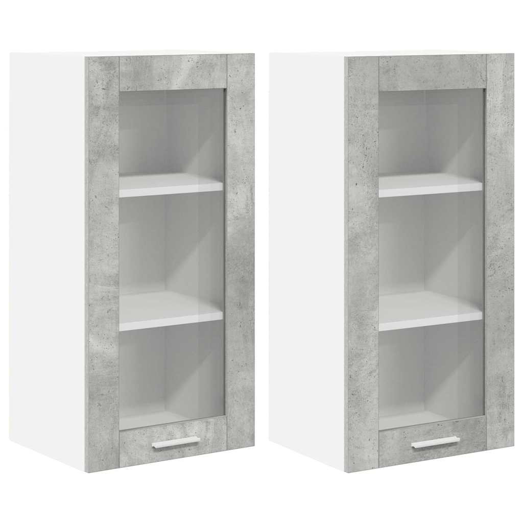 Hængeskab Riga 2 pcs Beton Grå 40 x 31 x 80 cm Konstrueret træ