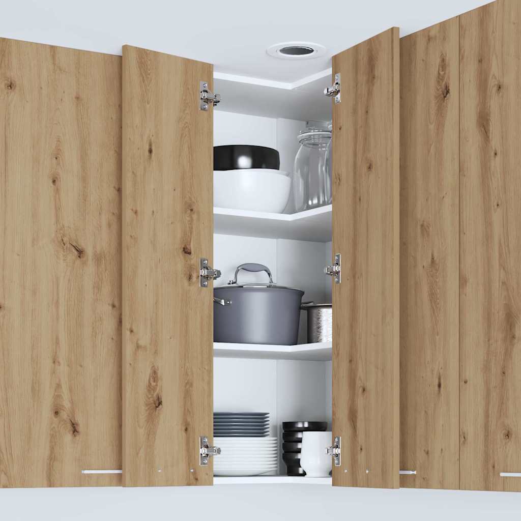 Hængeskab med dør Riga Artisan eg og hvid 57 x 57 x 100 cm