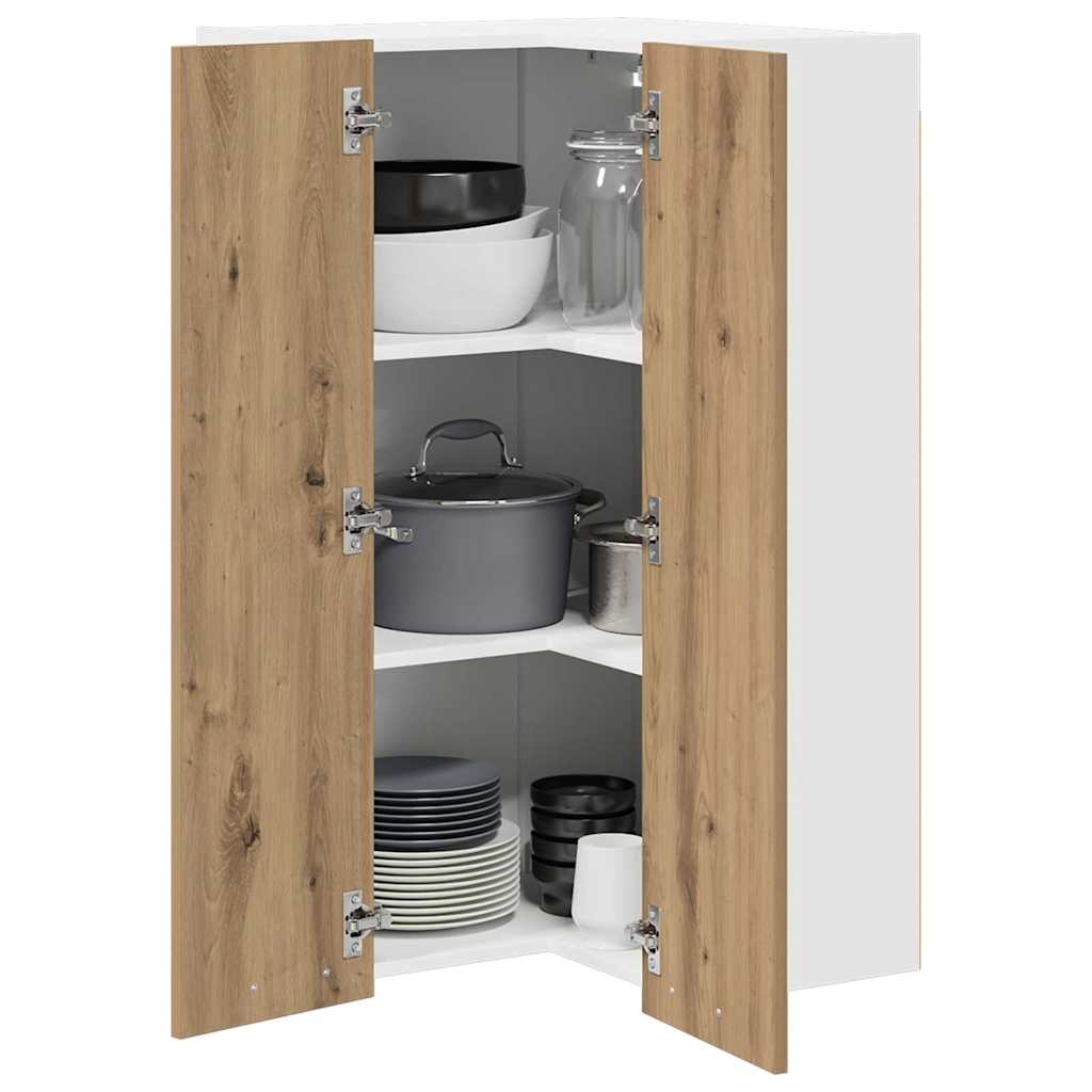 Hængeskab med dør Riga Artisan eg og hvid 57 x 57 x 100 cm