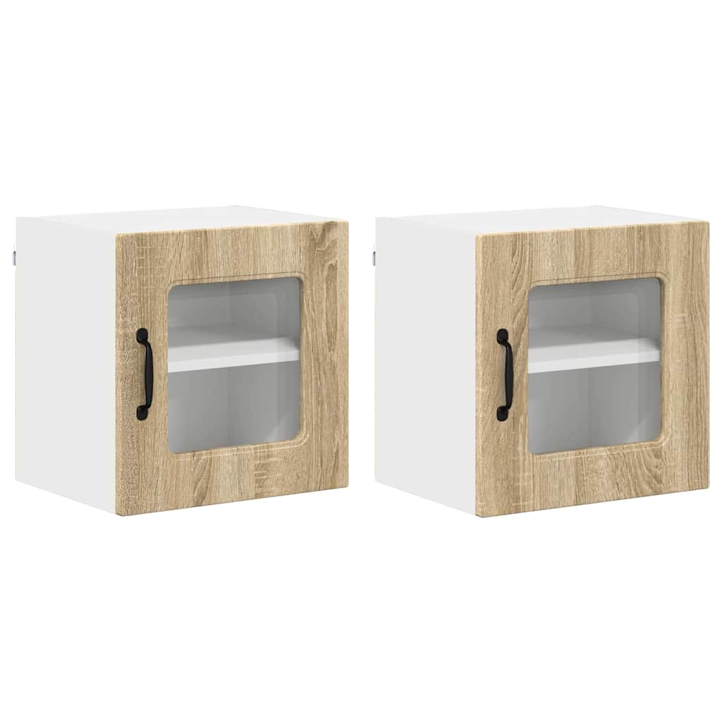 Køkkenskab 2 pcs Sonoma eg 40 x 31 x 40 cm Konstrueret træ