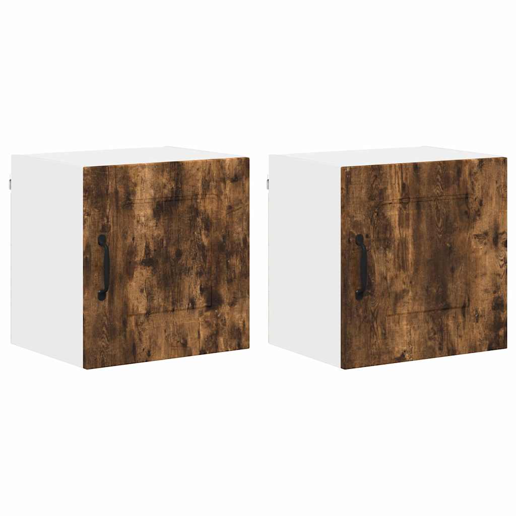 Køkkenskab 2 pcs Røget eg 40 x 31 x 40 cm Konstrueret træ
