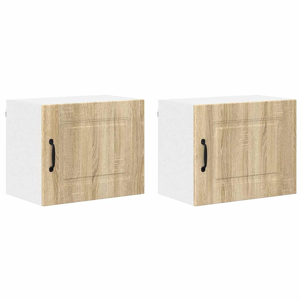 Køkkenskab 2 pcs Sonoma eg 50 x 31 x 40 cm Konstrueret træ