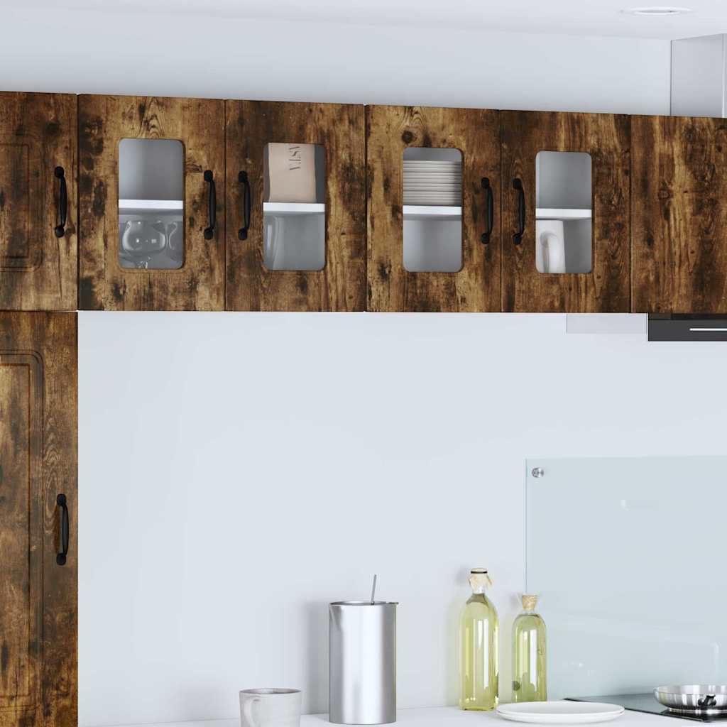 Køkkenskab 2 pcs Røget eg 60 x 31 x 40 cm Konstrueret træ
