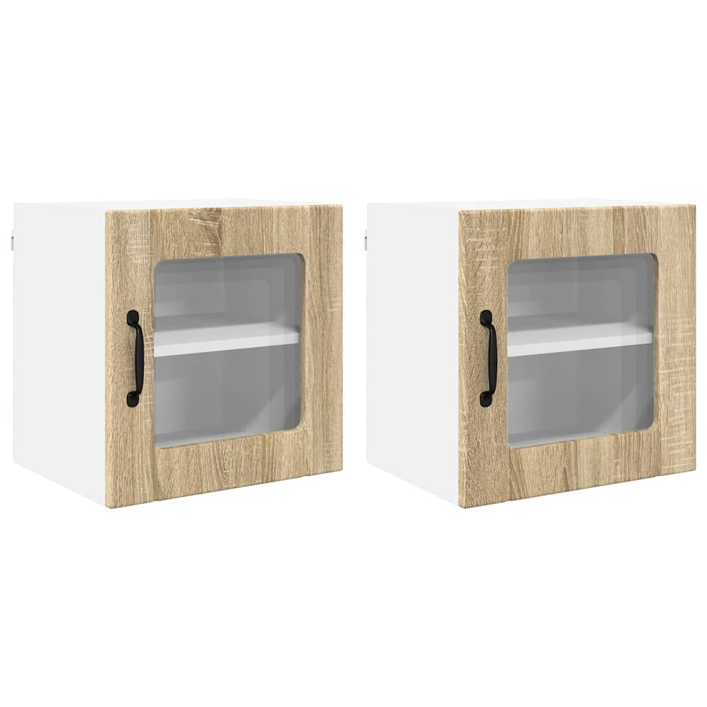 Køkkenskab 2 pcs Sonoma eg 40 x 31 x 40 cm Konstrueret træ