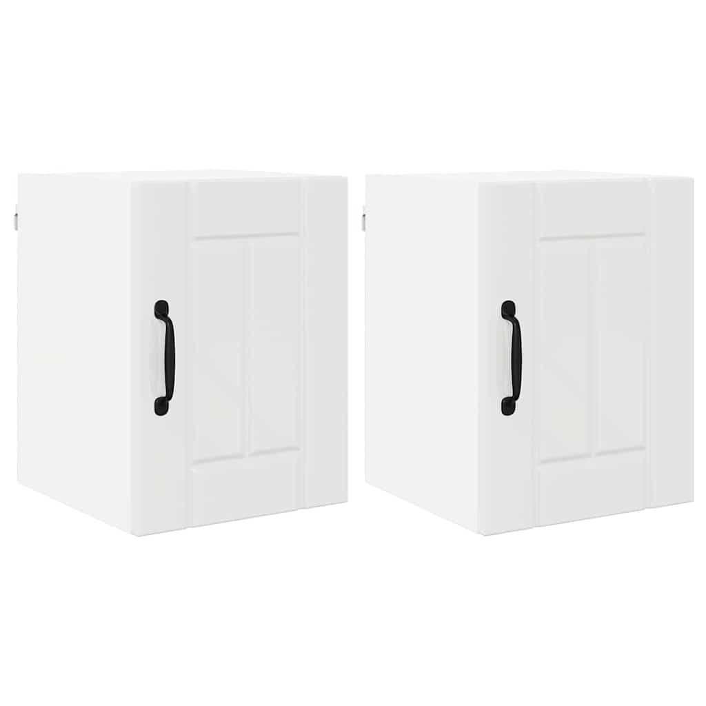 Køkkenskab 2 pcs Høj gloss hvid 30 x 31 x 40 cm Konstrueret træ