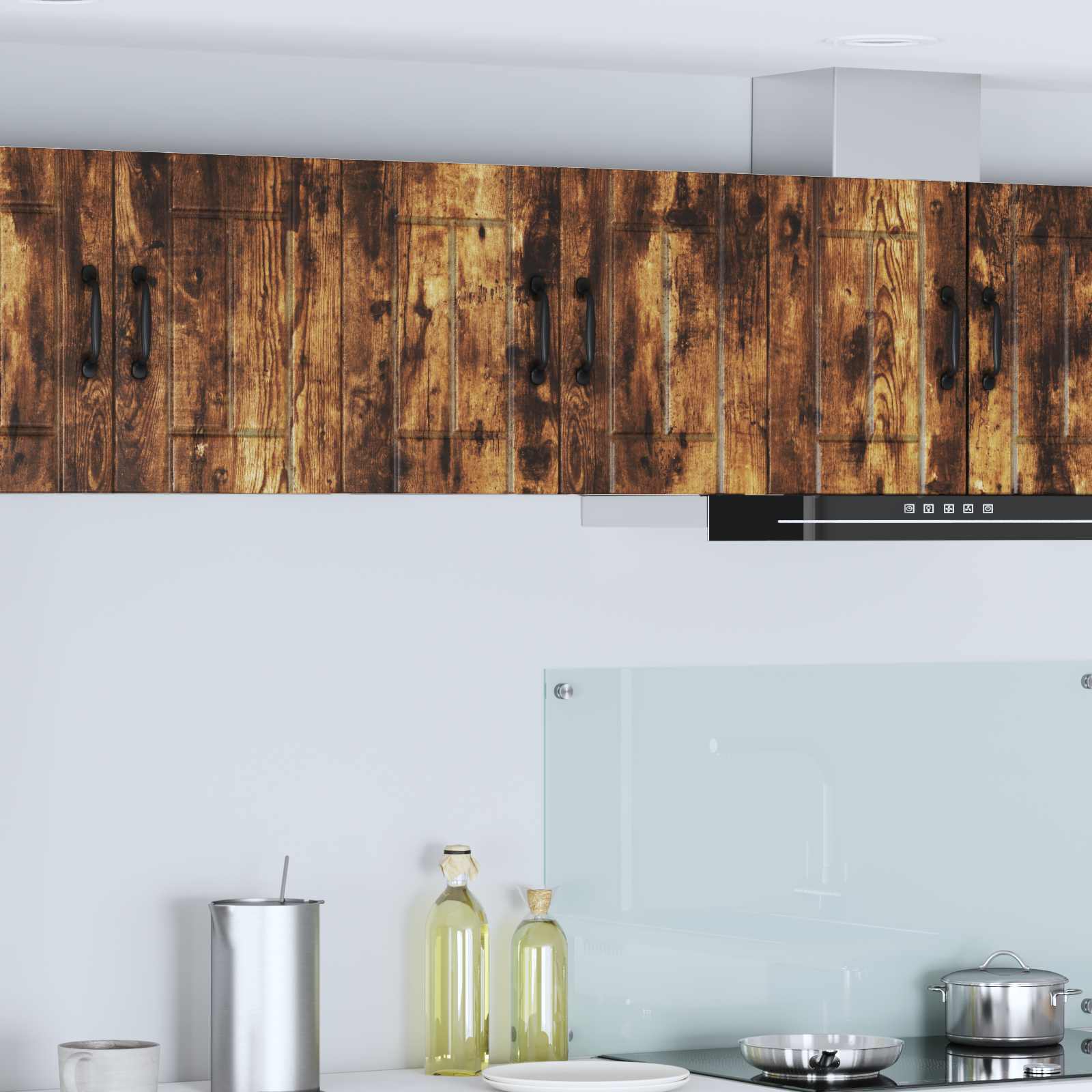 Køkkenskab 2 pcs Røget eg 30 x 31 x 40 cm Konstrueret træ