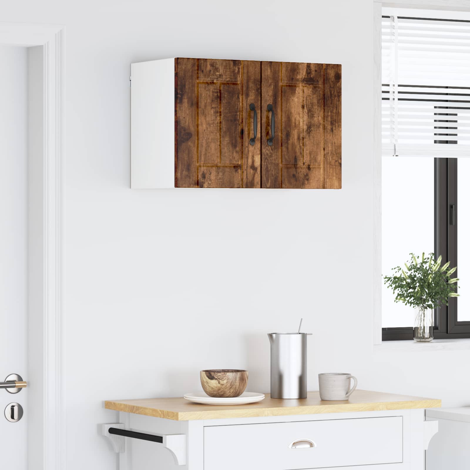 Køkkenskab 2 pcs Røget eg 30 x 31 x 40 cm Konstrueret træ