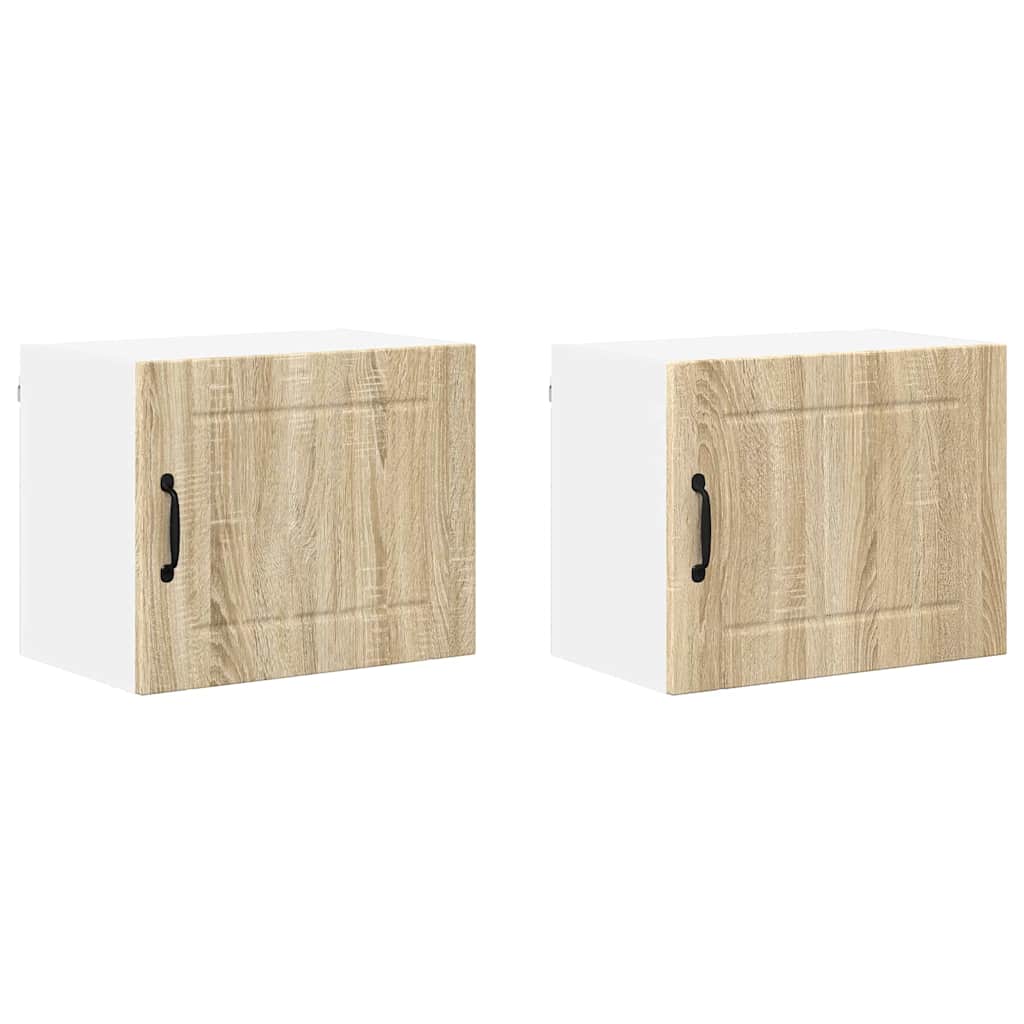 Køkkenskab 2 pcs Sonoma eg 50 x 31 x 40 cm Konstrueret træ