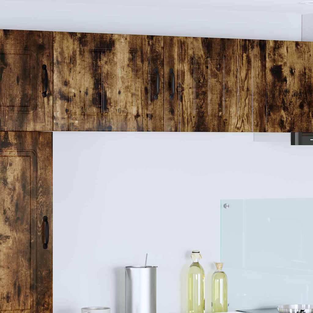 Køkkenskab 2 pcs Røget eg 50 x 31 x 40 cm Konstrueret træ