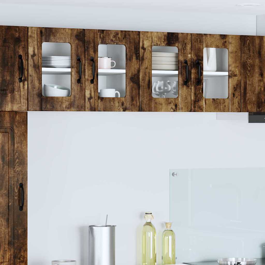 Køkkenskab 2 pcs Røget eg 60 x 31 x 40 cm Konstrueret træ