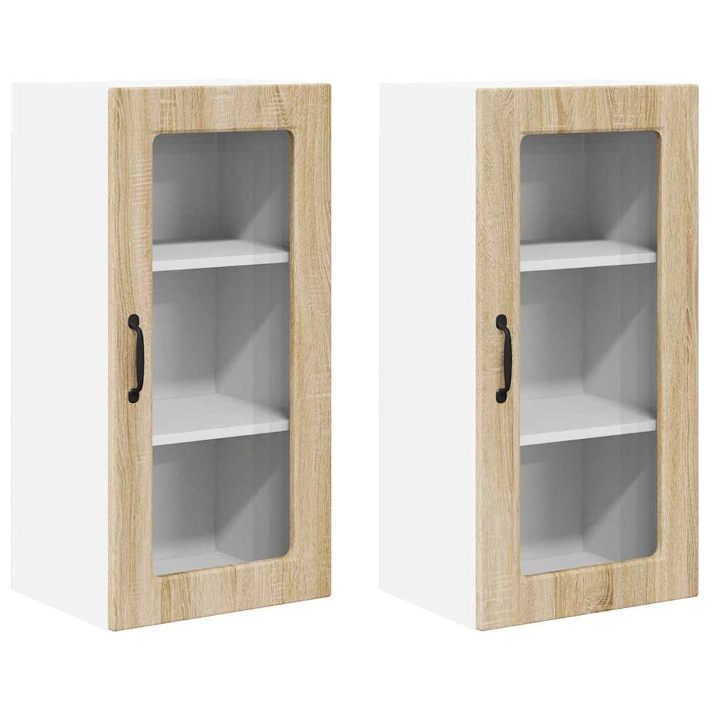 Køkkenskab 2 pcs Sonoma eg 40 x 31 x 80 cm Konstrueret træ