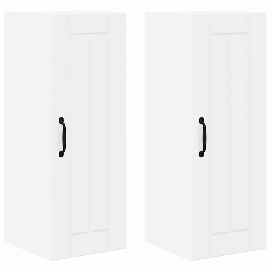 Køkkenskab 2 pcs Høj gloss hvid 30 x 31 x 80 cm Konstrueret træ