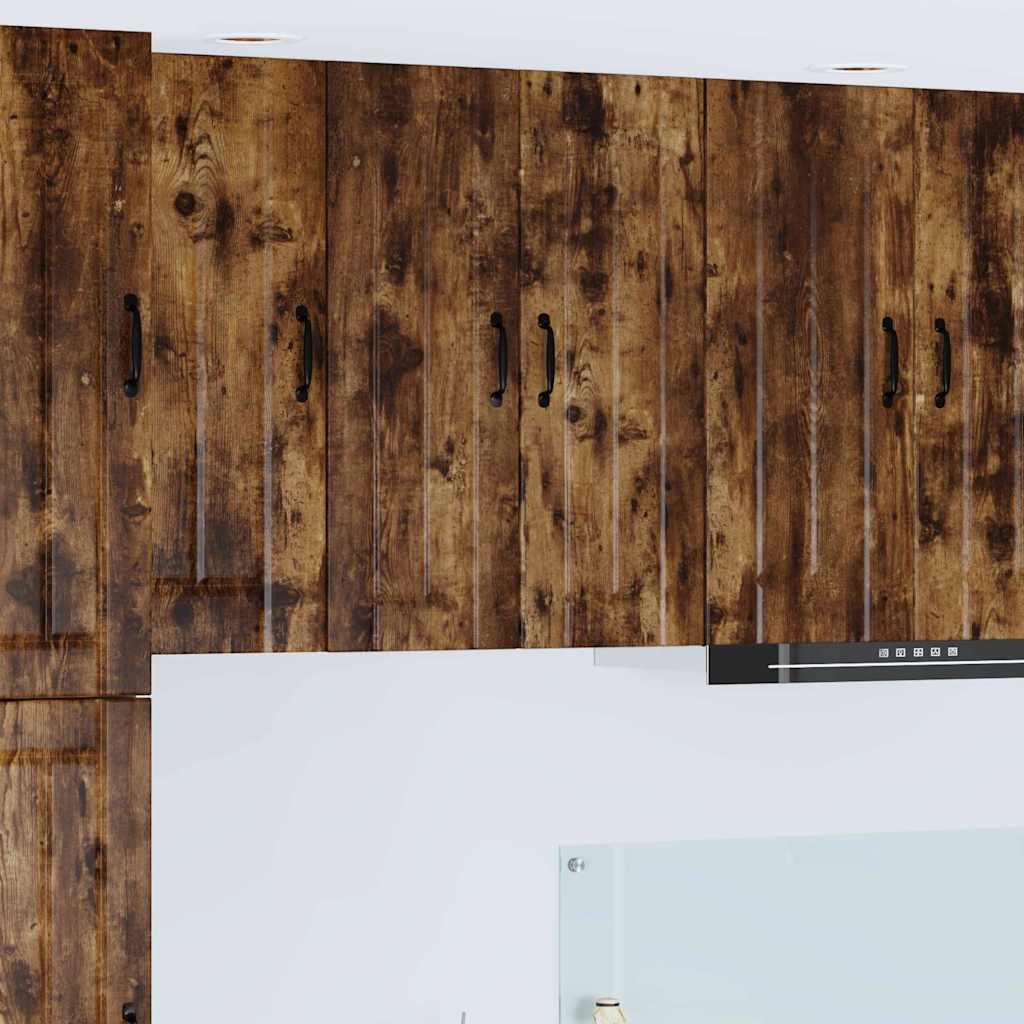 Køkkenskab 2 pcs Røget eg 30 x 31 x 80 cm Konstrueret træ