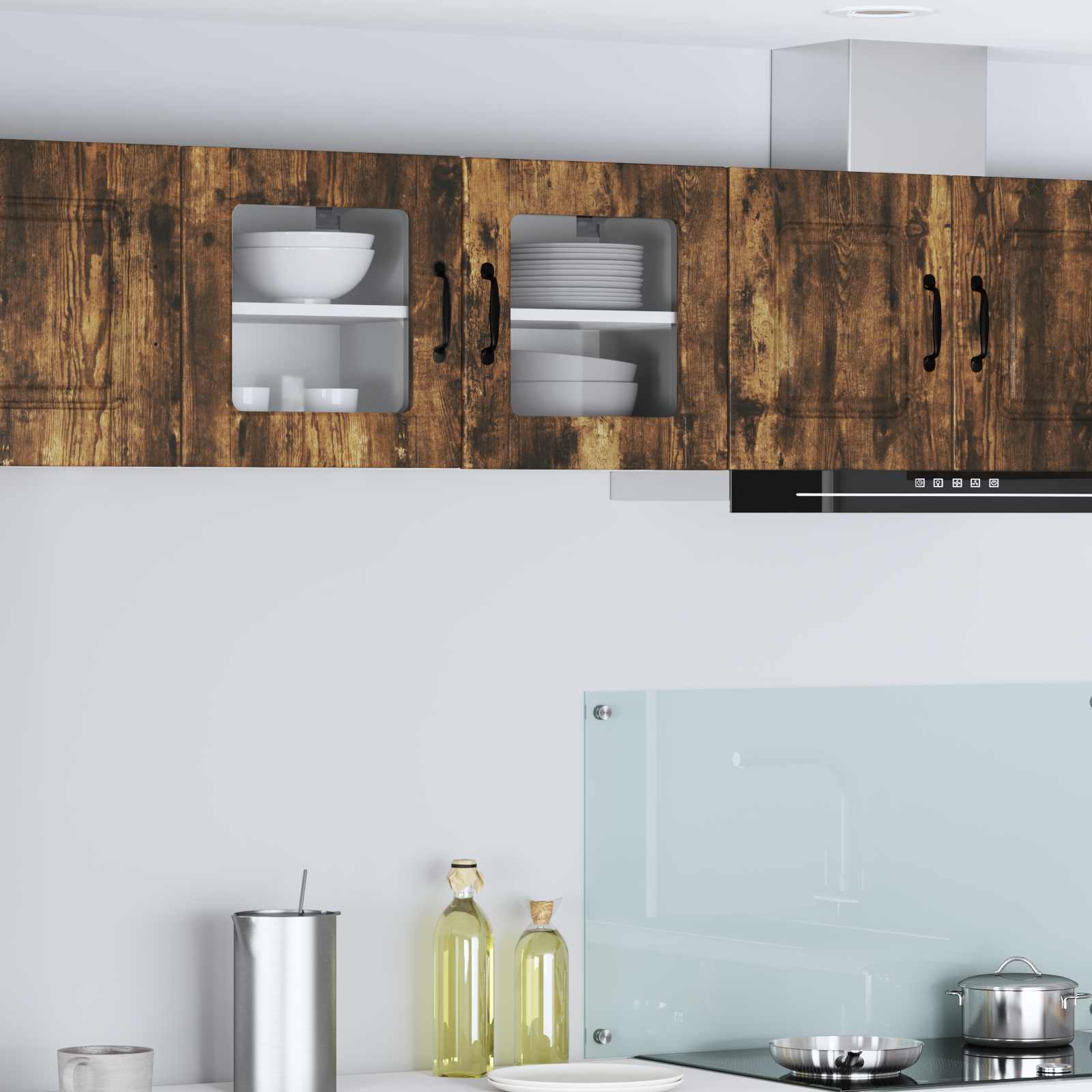 Køkkenskab 2 pcs Røget eg 40 x 31 x 40 cm Konstrueret træ