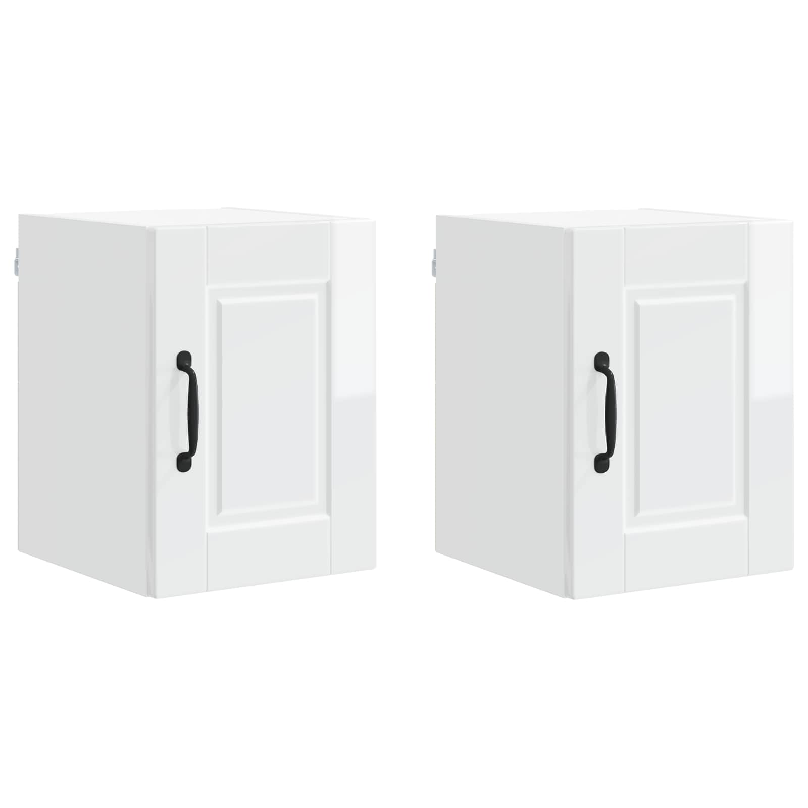 Køkkenskab 2 pcs Høj gloss hvid 30 x 31 x 40 cm Konstrueret træ