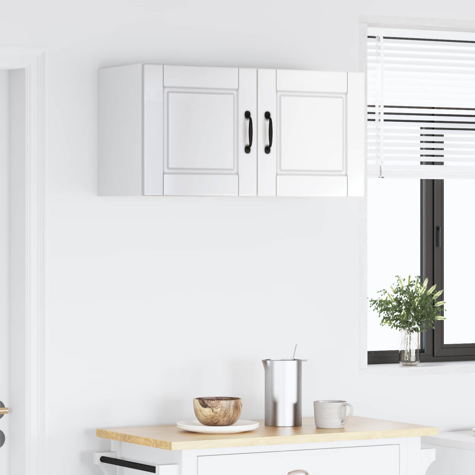 Køkkenskab 2 pcs Høj gloss hvid 40 x 31 x 40 cm Konstrueret træ