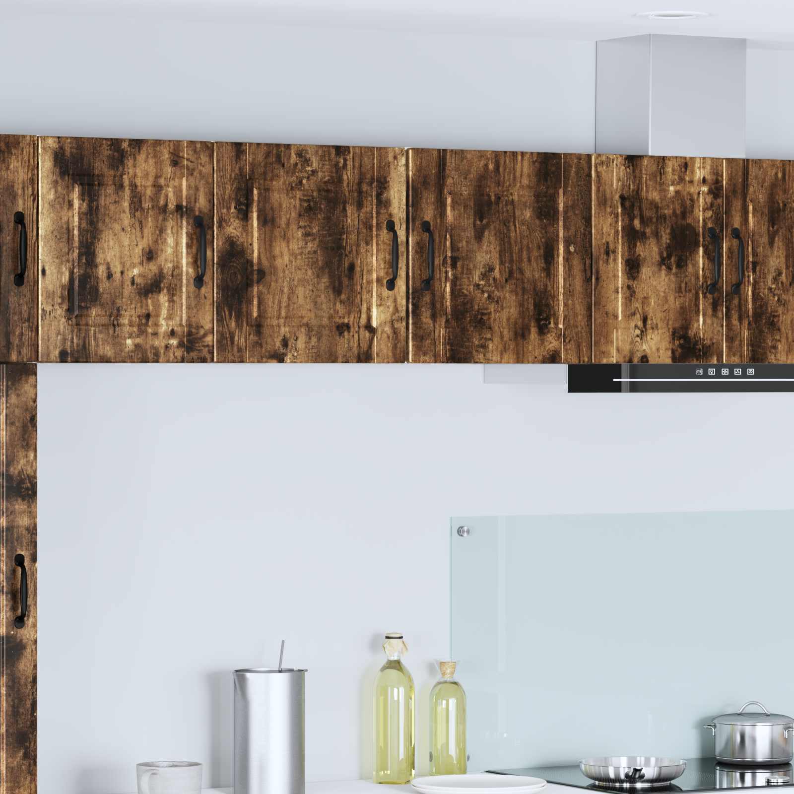 Køkkenskab 2 pcs Røget eg 40 x 31 x 40 cm Konstrueret træ