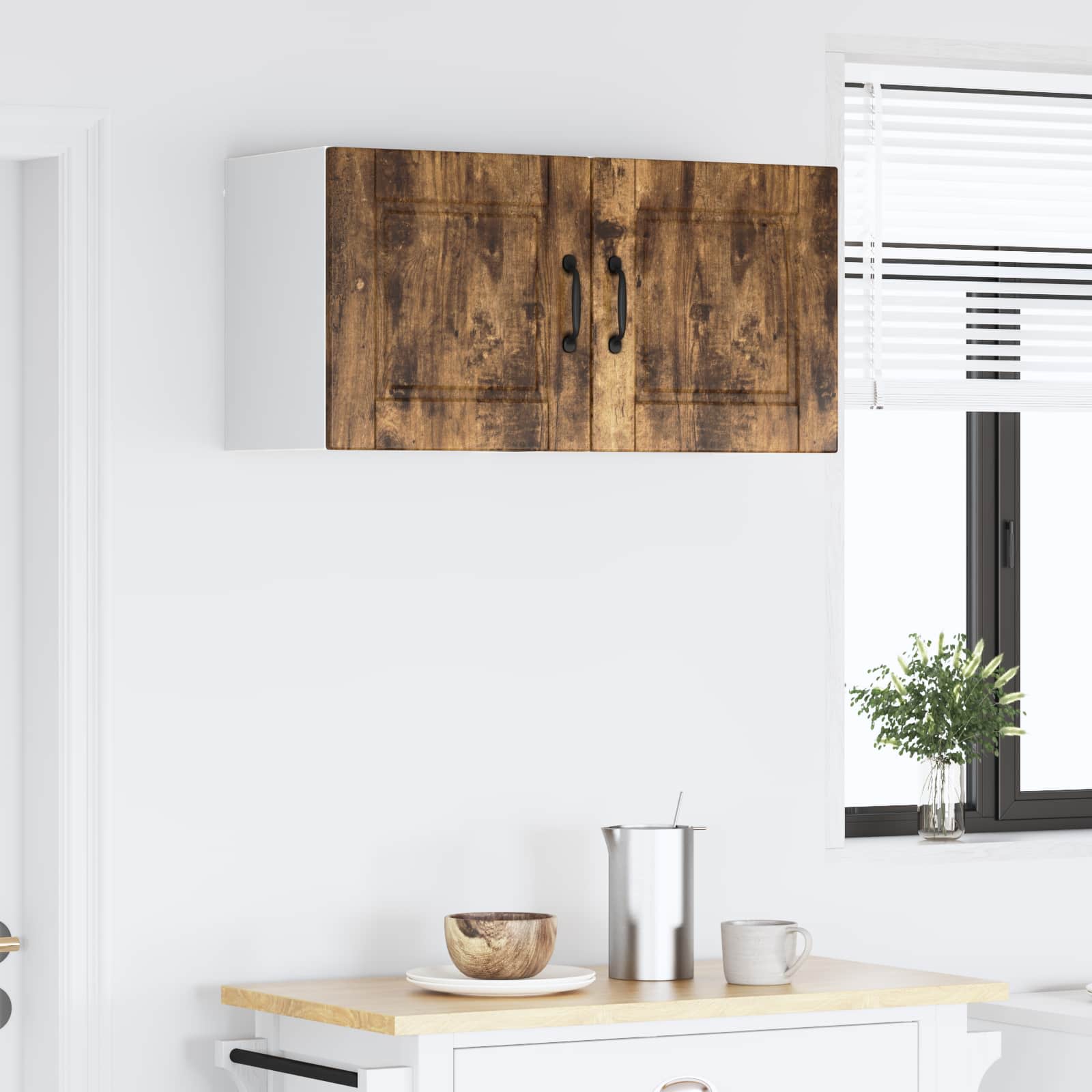 Køkkenskab 2 pcs Røget eg 40 x 31 x 40 cm Konstrueret træ