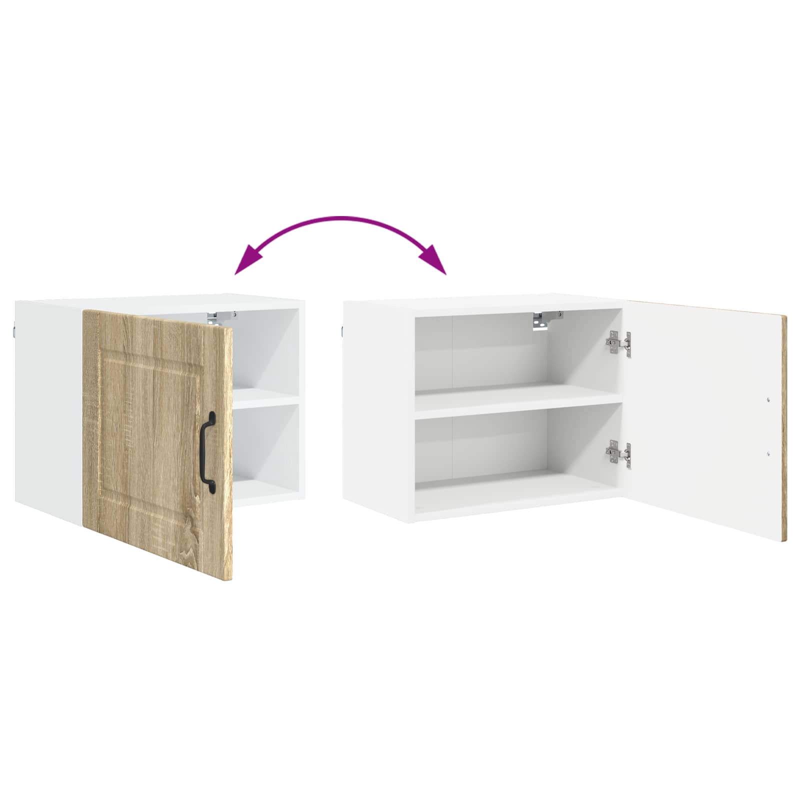 Køkkenskab 2 pcs Sonoma eg 50 x 31 x 40 cm Konstrueret træ