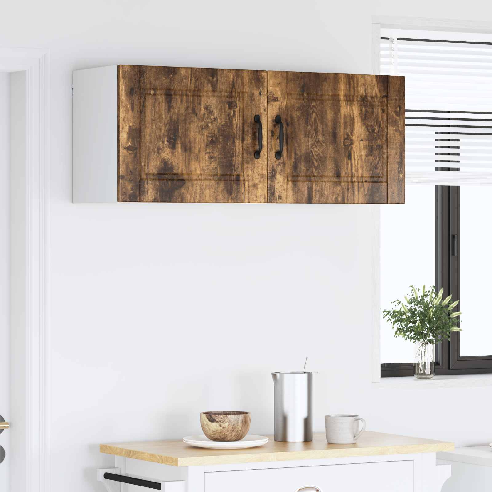 Køkkenskab 2 pcs Røget eg 50 x 31 x 40 cm Konstrueret træ