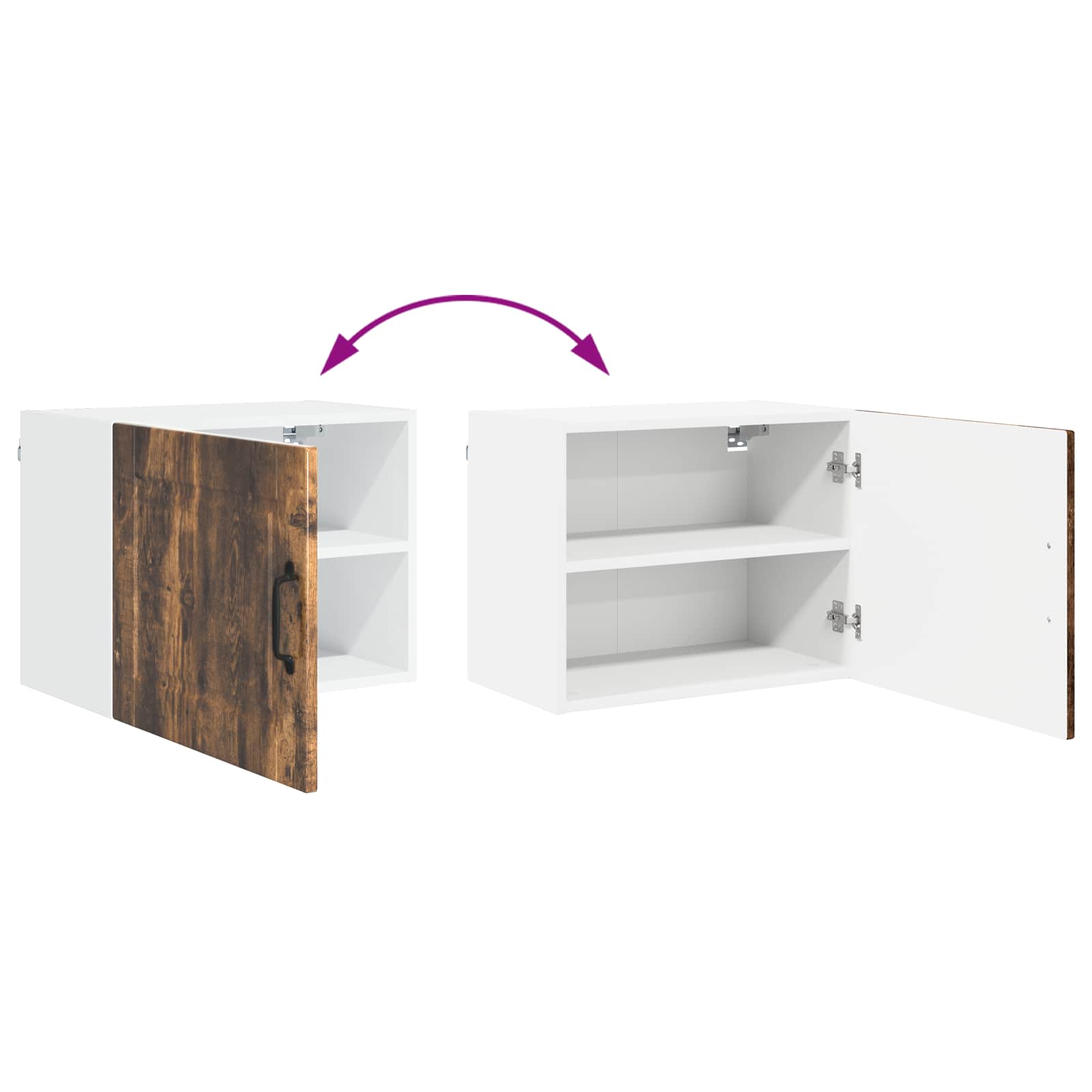 Køkkenskab 2 pcs Røget eg 50 x 31 x 40 cm Konstrueret træ