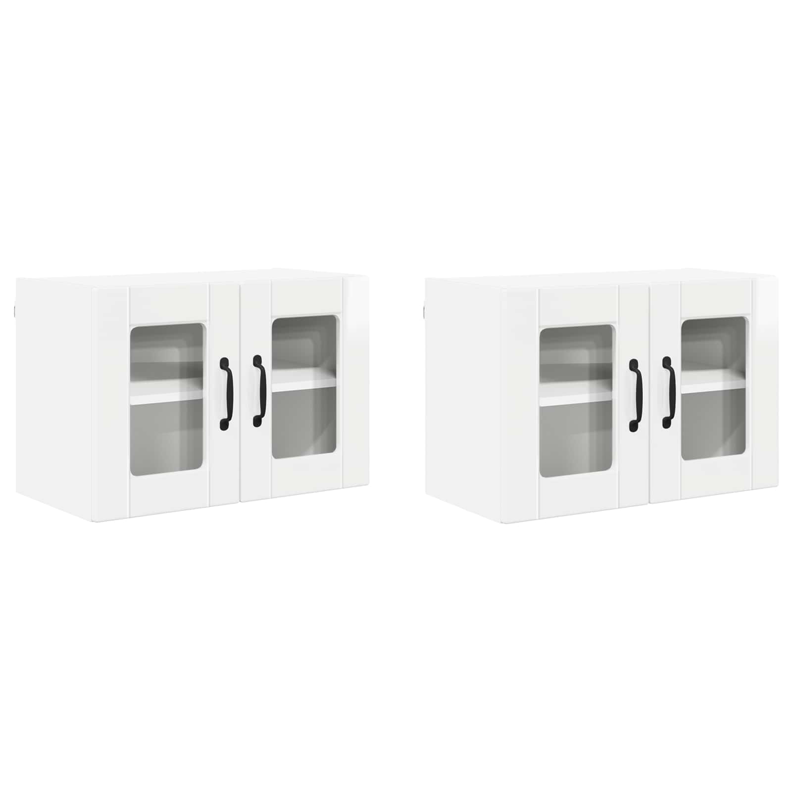 Køkkenskab 2 pcs Høj gloss hvid 60 x 31 x 40 cm Konstrueret træ