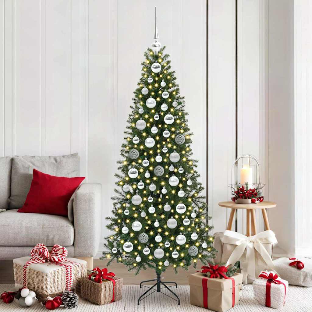 Jule Kuglesæt med 300 LED'er 120 pcs Sølv Plastik