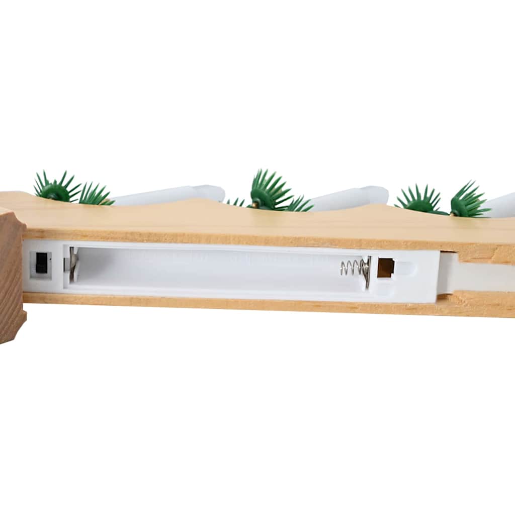 Julelys bro med 7 LED'er Brun 39.5 x 5 x 29 cm Massiv fyrretræ