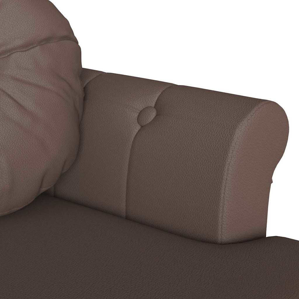 Chesterfield bænk med pude Brun 120.5 x 65 x 75 cm Faux læder