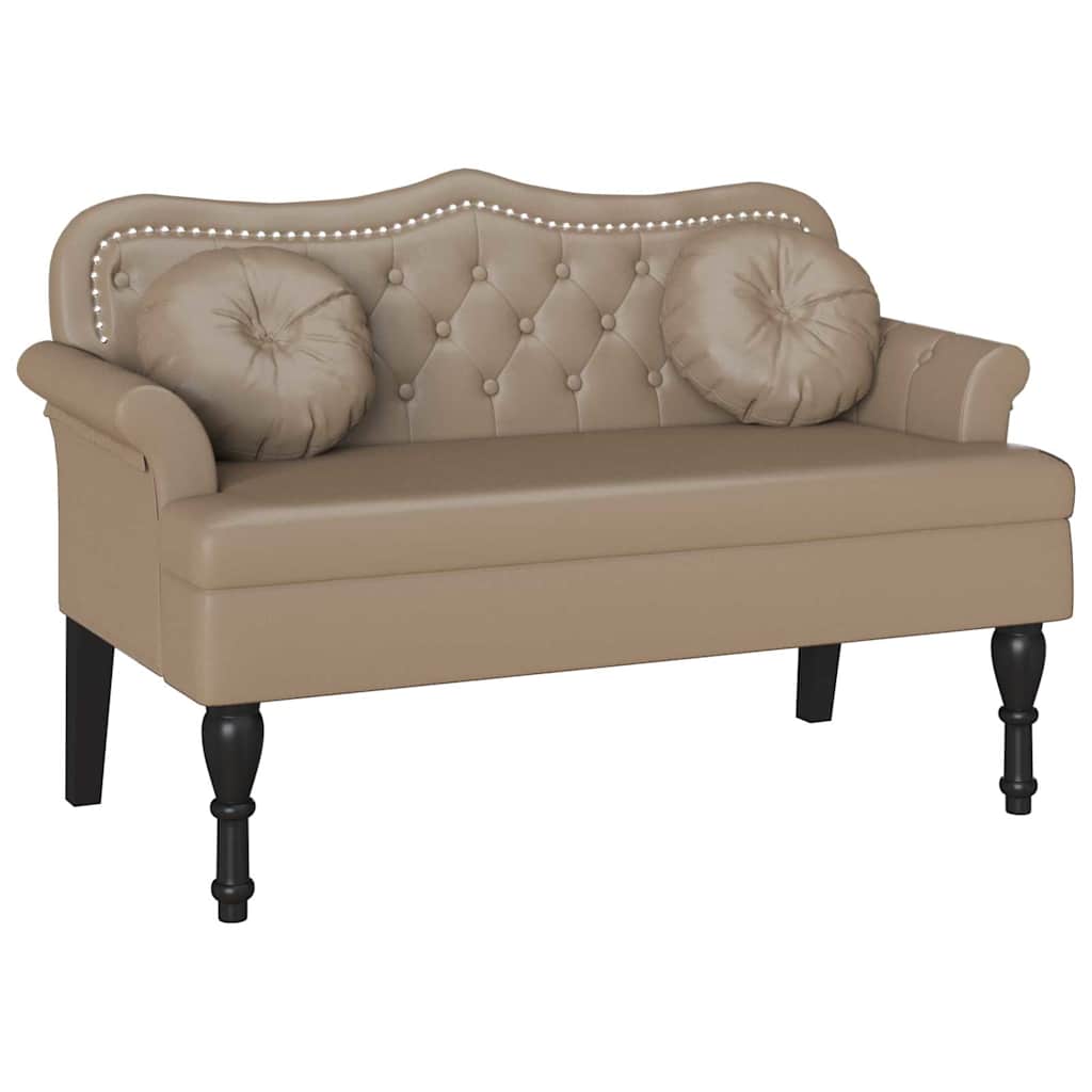 Chesterfield bænk Cappuccino 120.5 x 65 x 75 cm Faux læder
