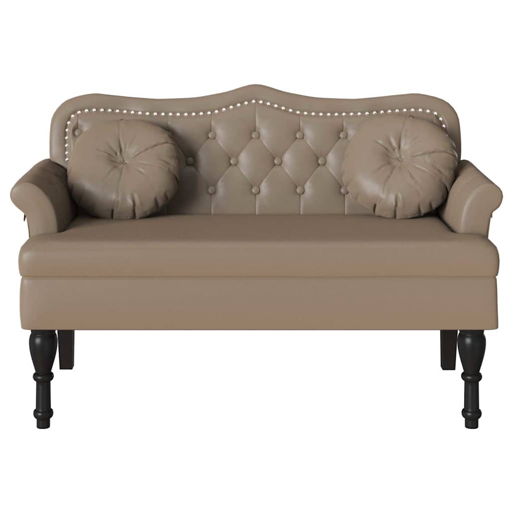 Chesterfield bænk Cappuccino 120.5 x 65 x 75 cm Faux læder