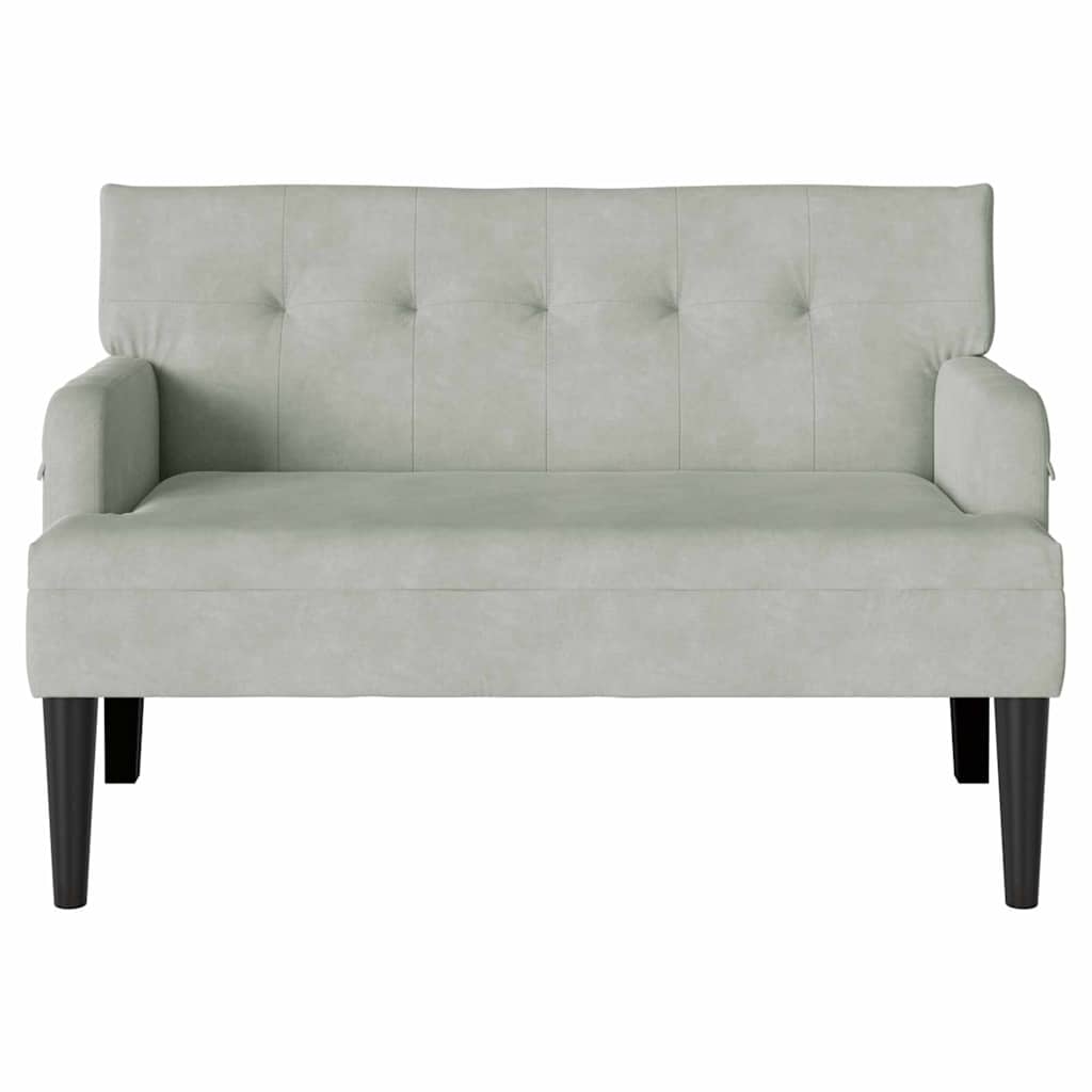 Chesterfield bænk Lysegrå 112 x 65,5 x 75 cm Fløjl