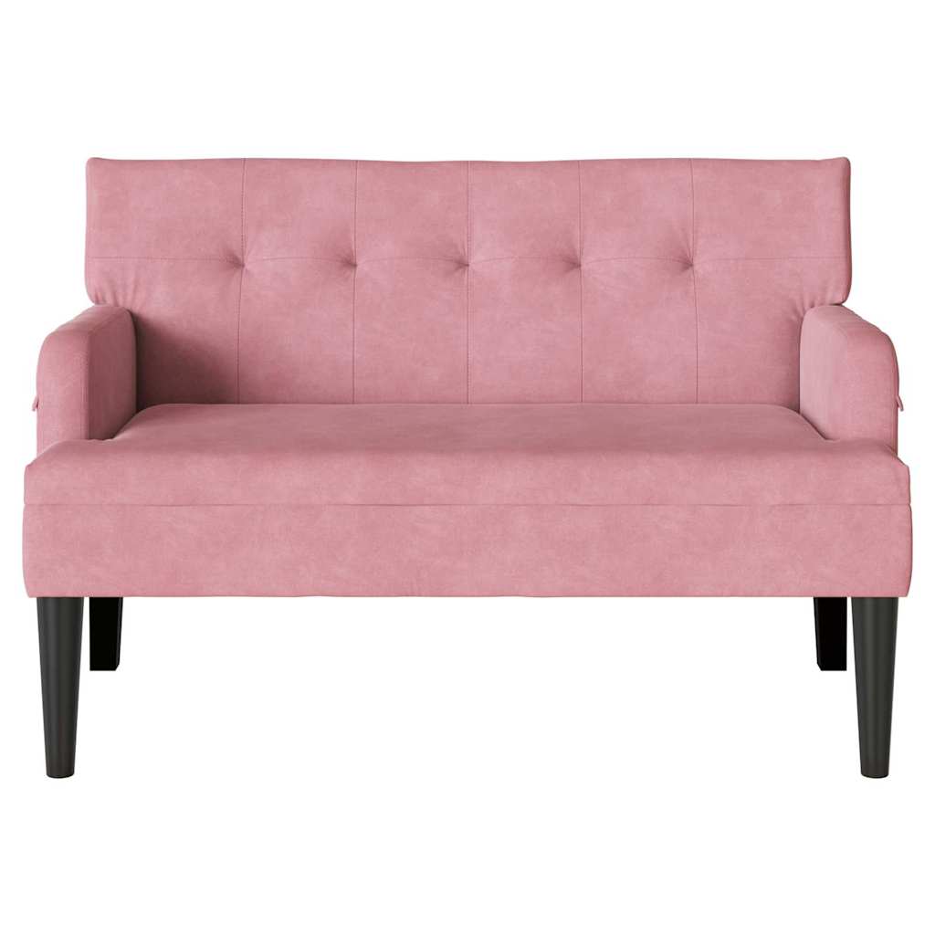 Chesterfield bænk Lyserød 112 x 65,5 x 75 cm Fløjl