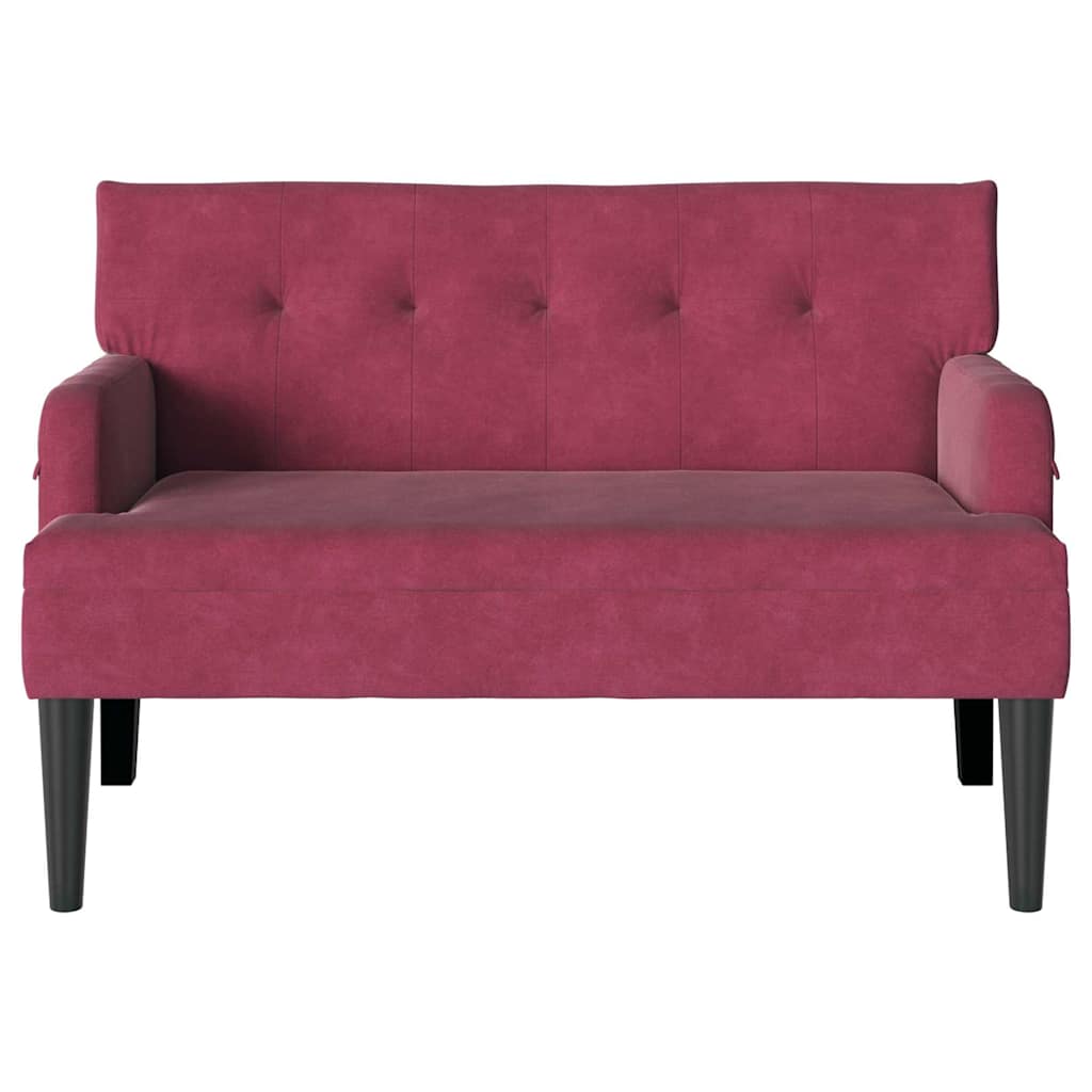 Chesterfield bænk Vinrød 112 x 65,5 x 75 cm Fløjl
