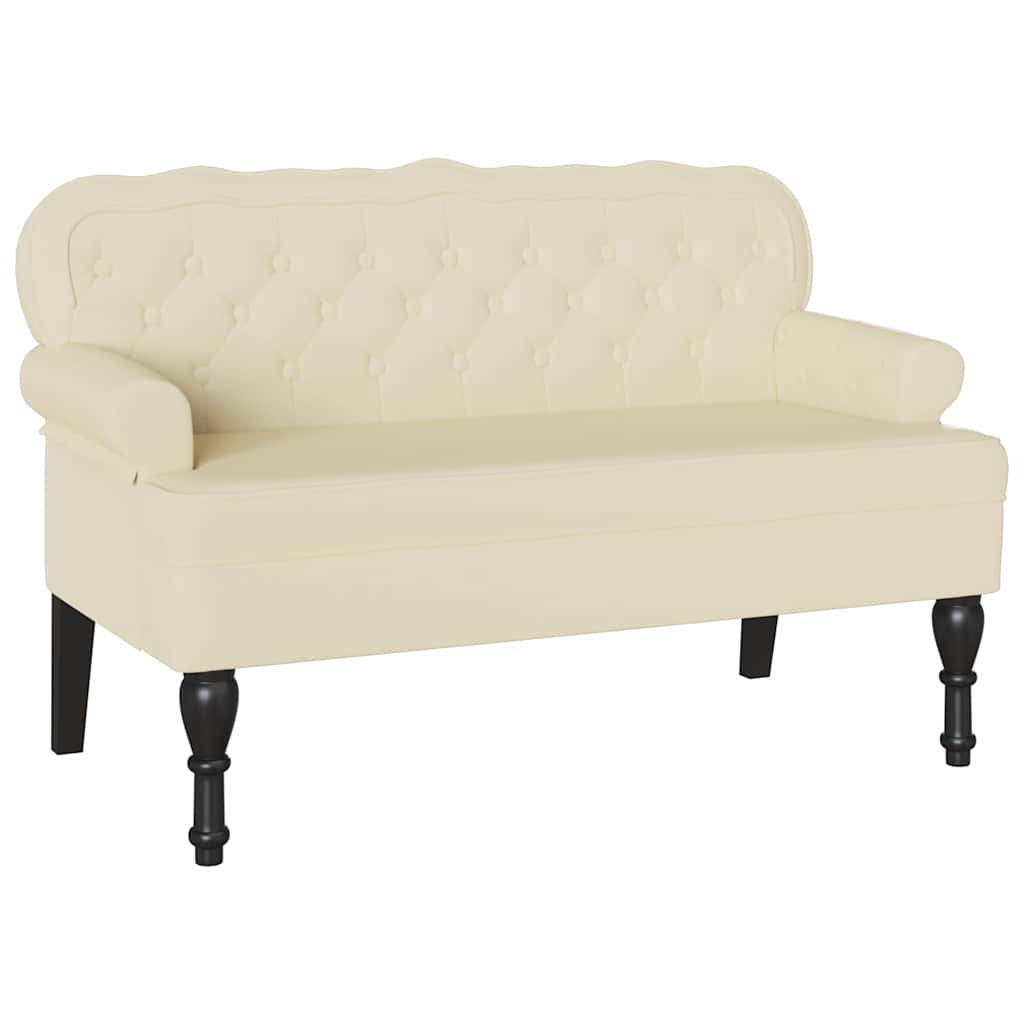 Chesterfield bænk Creme 119.5 x 64.5 x 75 cm Faux læder