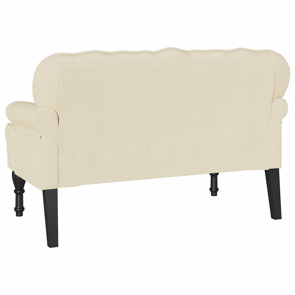 Chesterfield bænk Creme 119.5 x 64.5 x 75 cm Faux læder