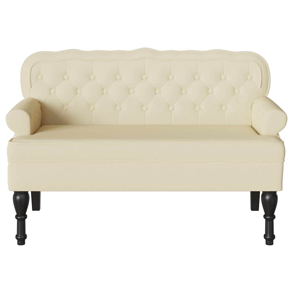 Chesterfield bænk Creme 119.5 x 64.5 x 75 cm Faux læder