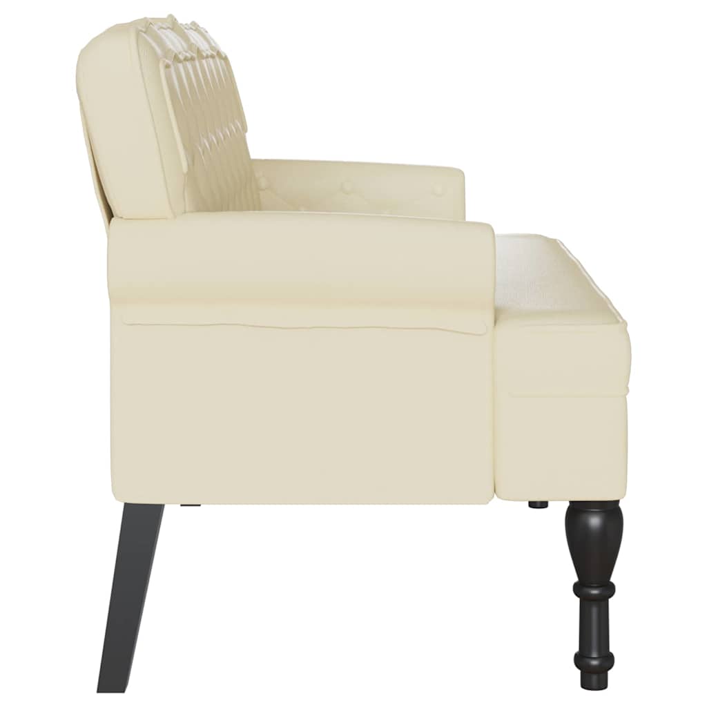Chesterfield bænk Creme 119.5 x 64.5 x 75 cm Faux læder