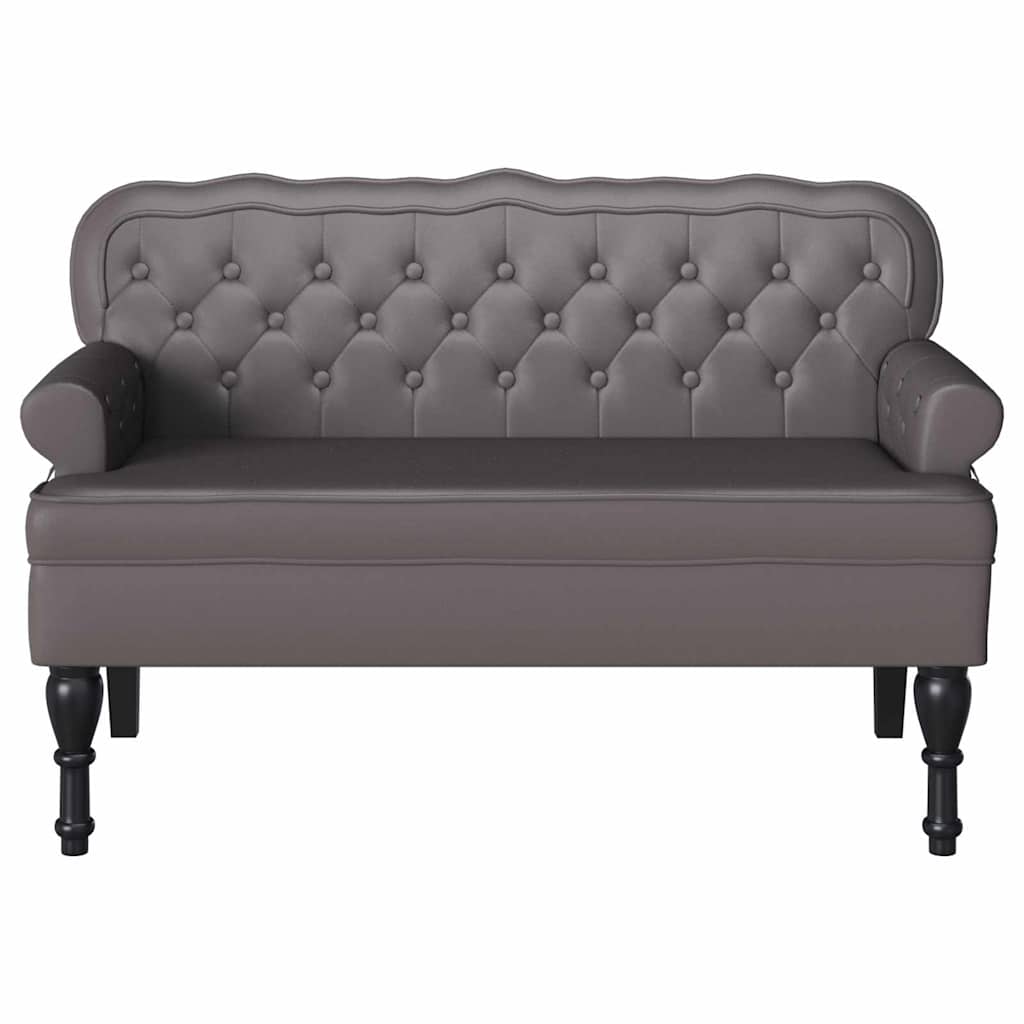 Chesterfield bænk Grå 119.5 x 64.5 x 75 cm Faux læder