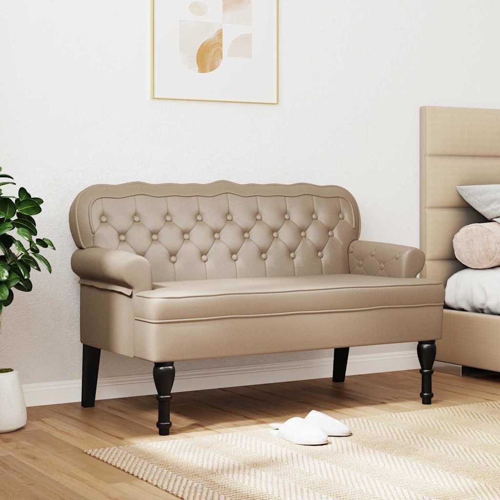 Chesterfield bænk Cappuccino 119.5 x 64.5 x 75 cm Faux læder