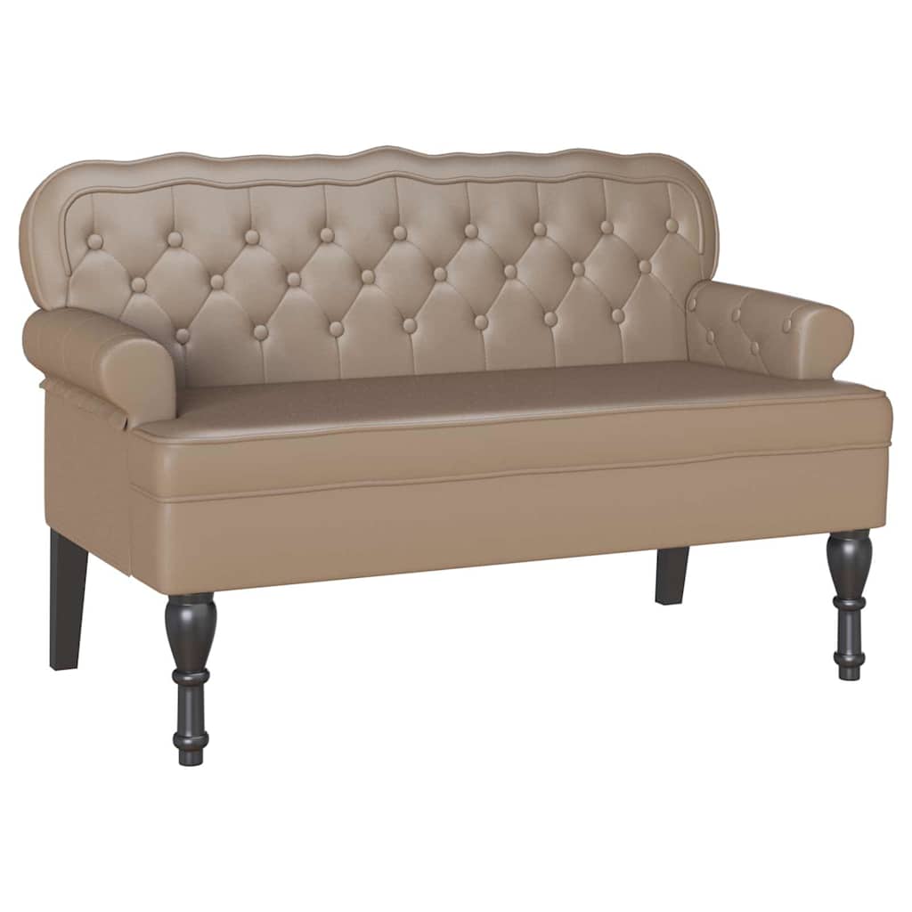 Chesterfield bænk Cappuccino 119.5 x 64.5 x 75 cm Faux læder