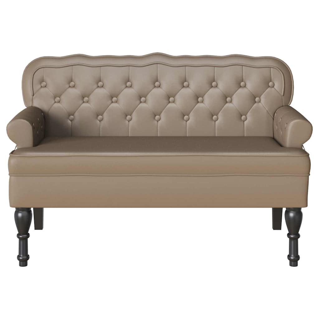 Chesterfield bænk Cappuccino 119.5 x 64.5 x 75 cm Faux læder