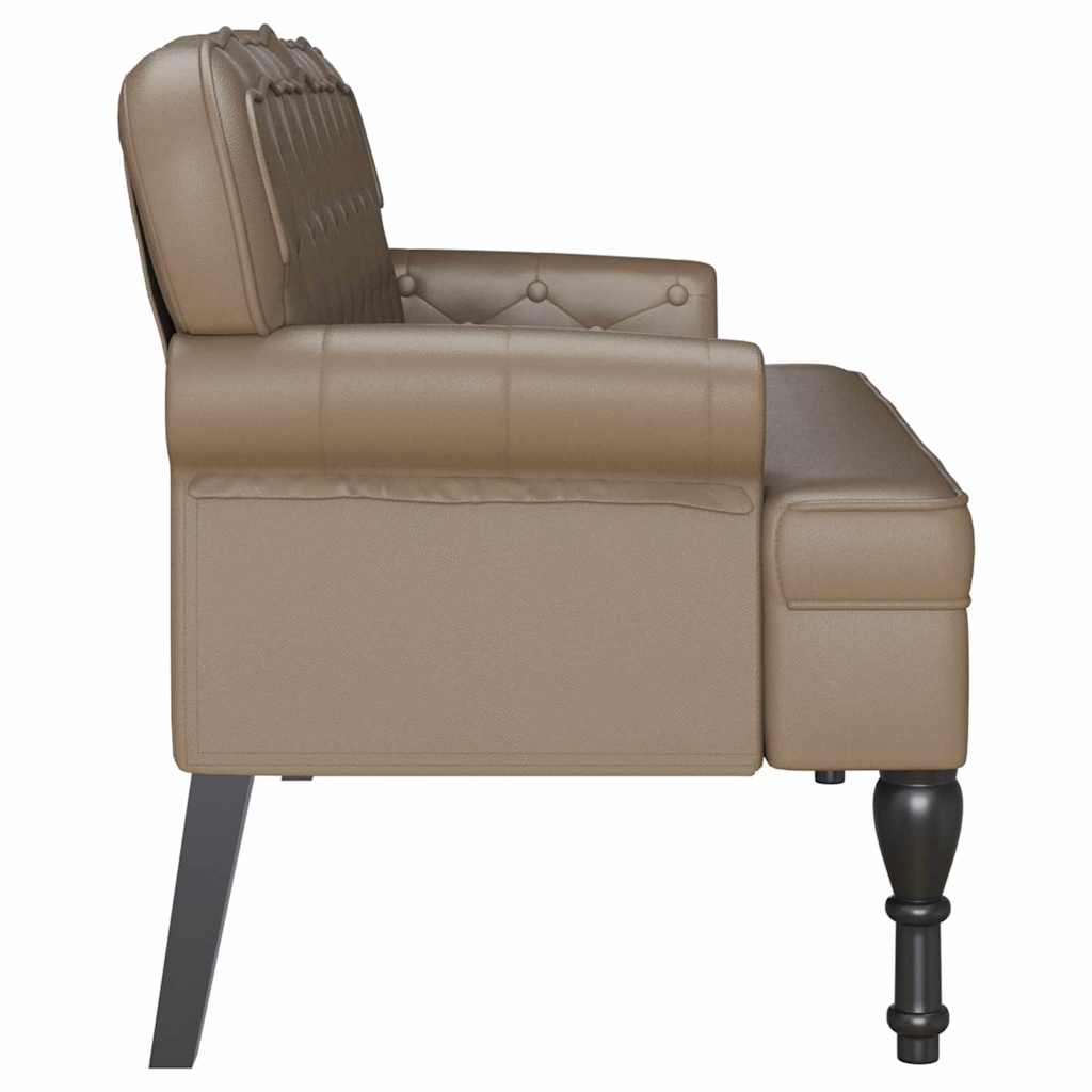 Chesterfield bænk Cappuccino 119.5 x 64.5 x 75 cm Faux læder