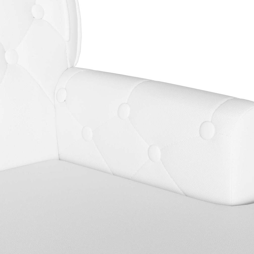 Chesterfield bænk Hvid 119.5 x 64.5 x 75 cm Faux læder