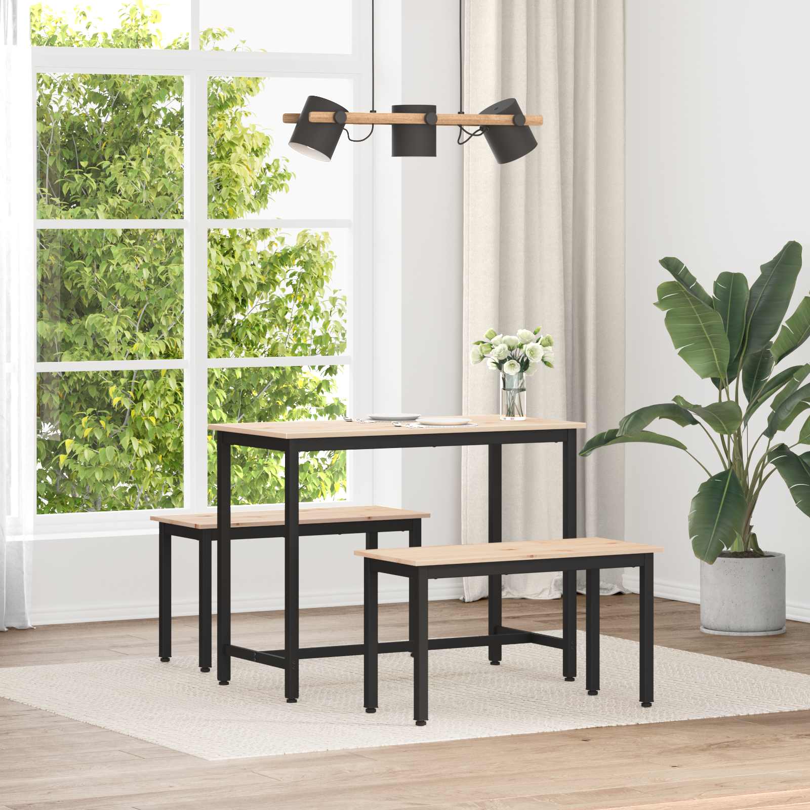 bænk Naturfarvet 80 x 35 x 45 cm Massiv fyrretræ