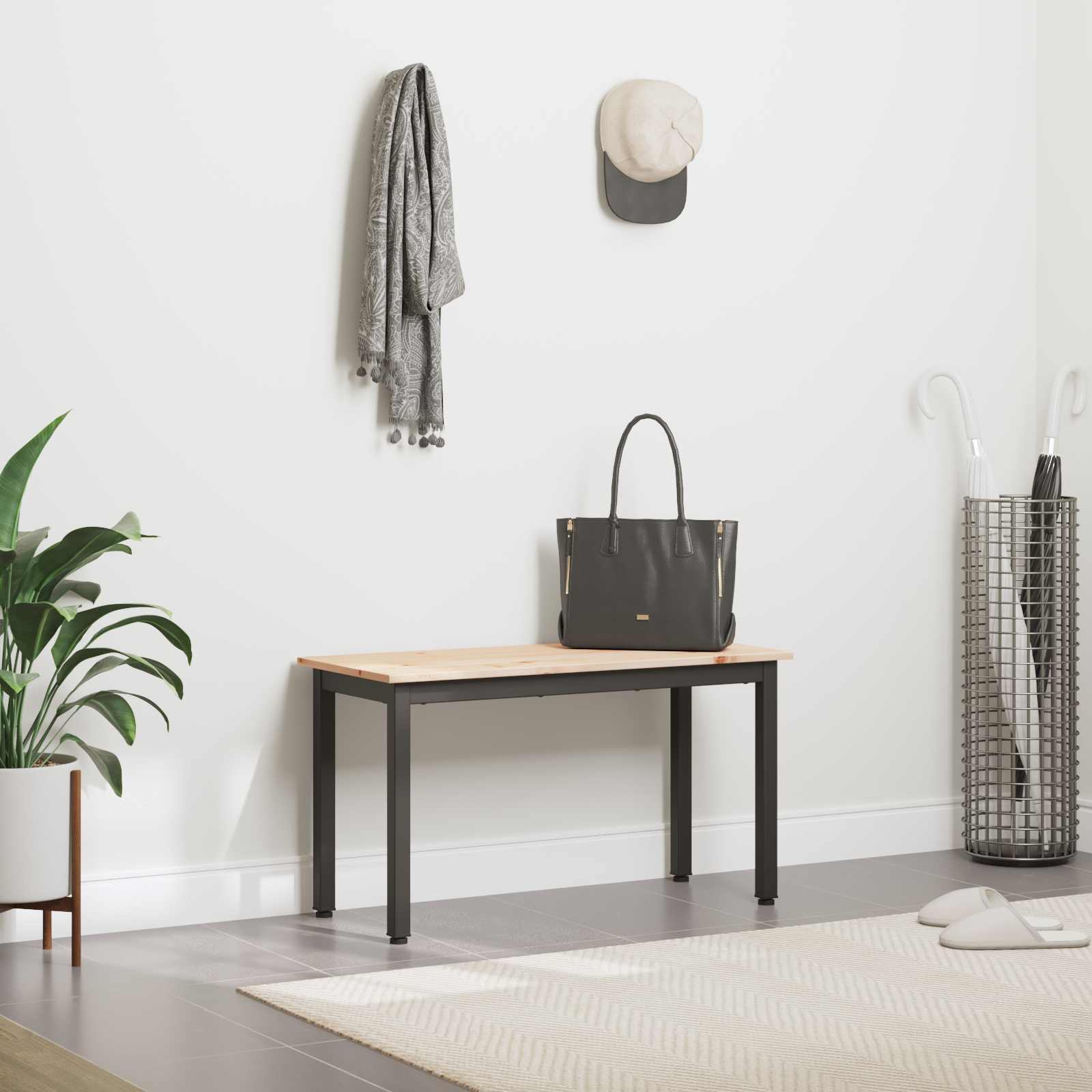 bænk Naturfarvet 80 x 35 x 45 cm Massiv fyrretræ