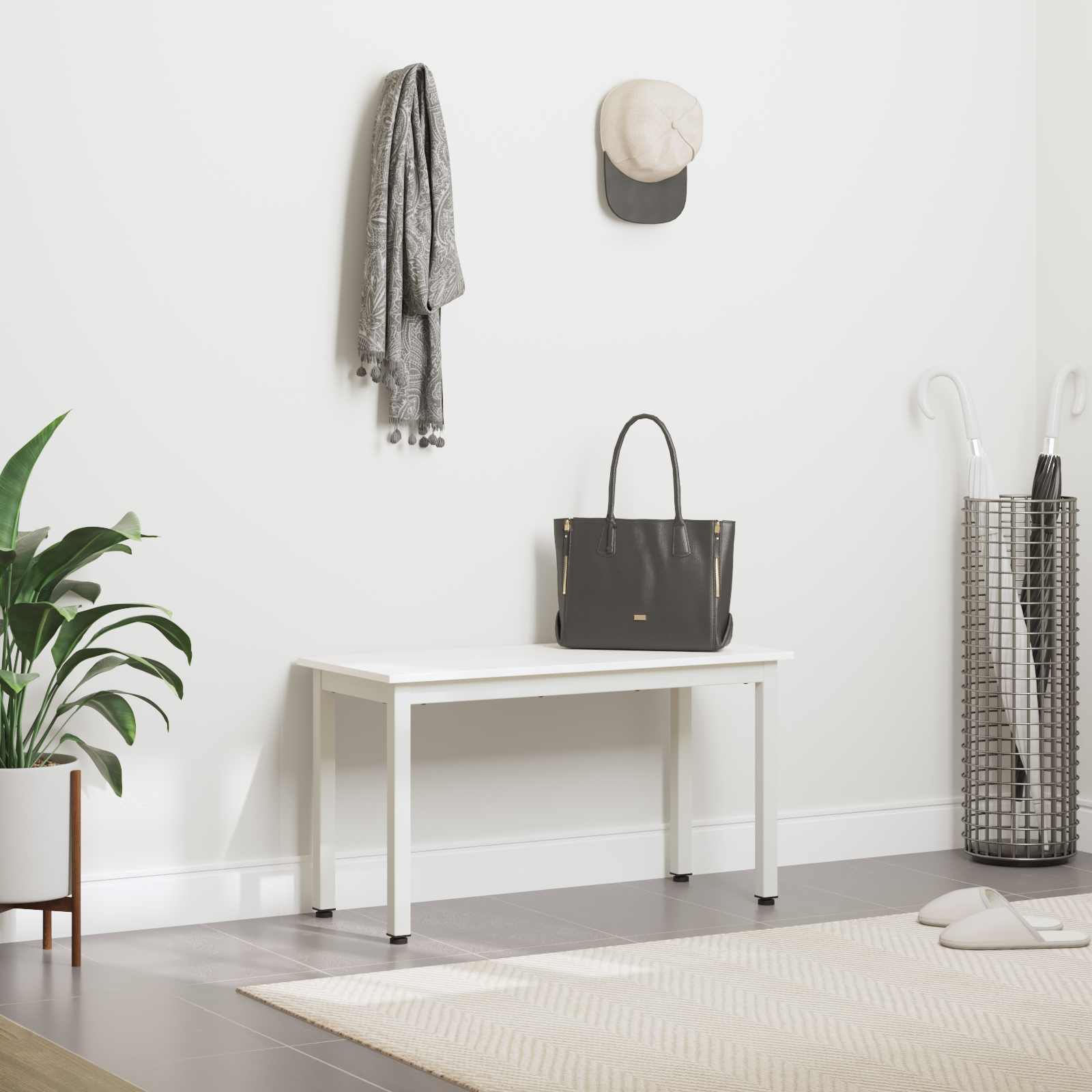 bænk Hvid 80 x 35 x 45 cm Massiv fyrretræ