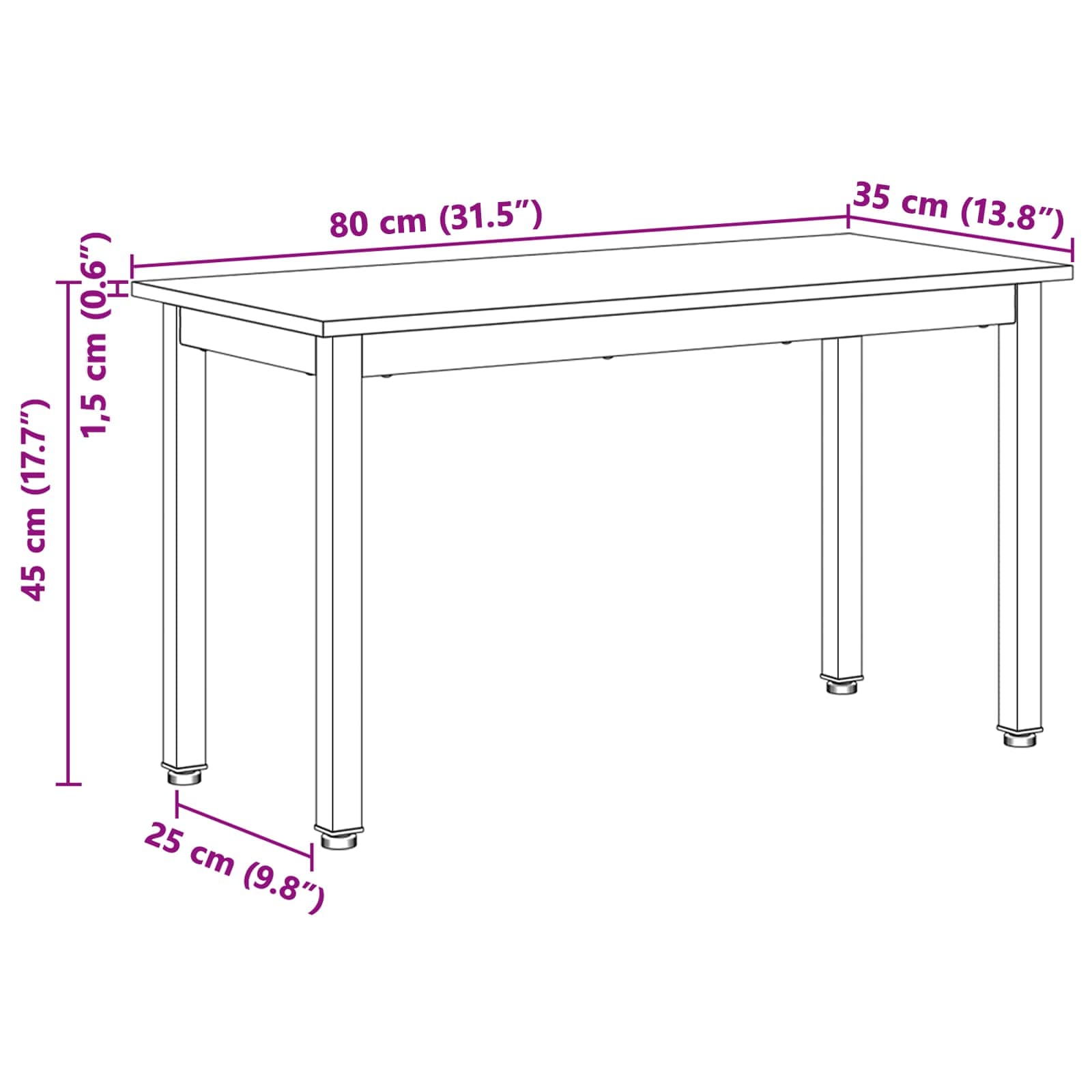 bænk Hvid 80 x 35 x 45 cm Massiv fyrretræ