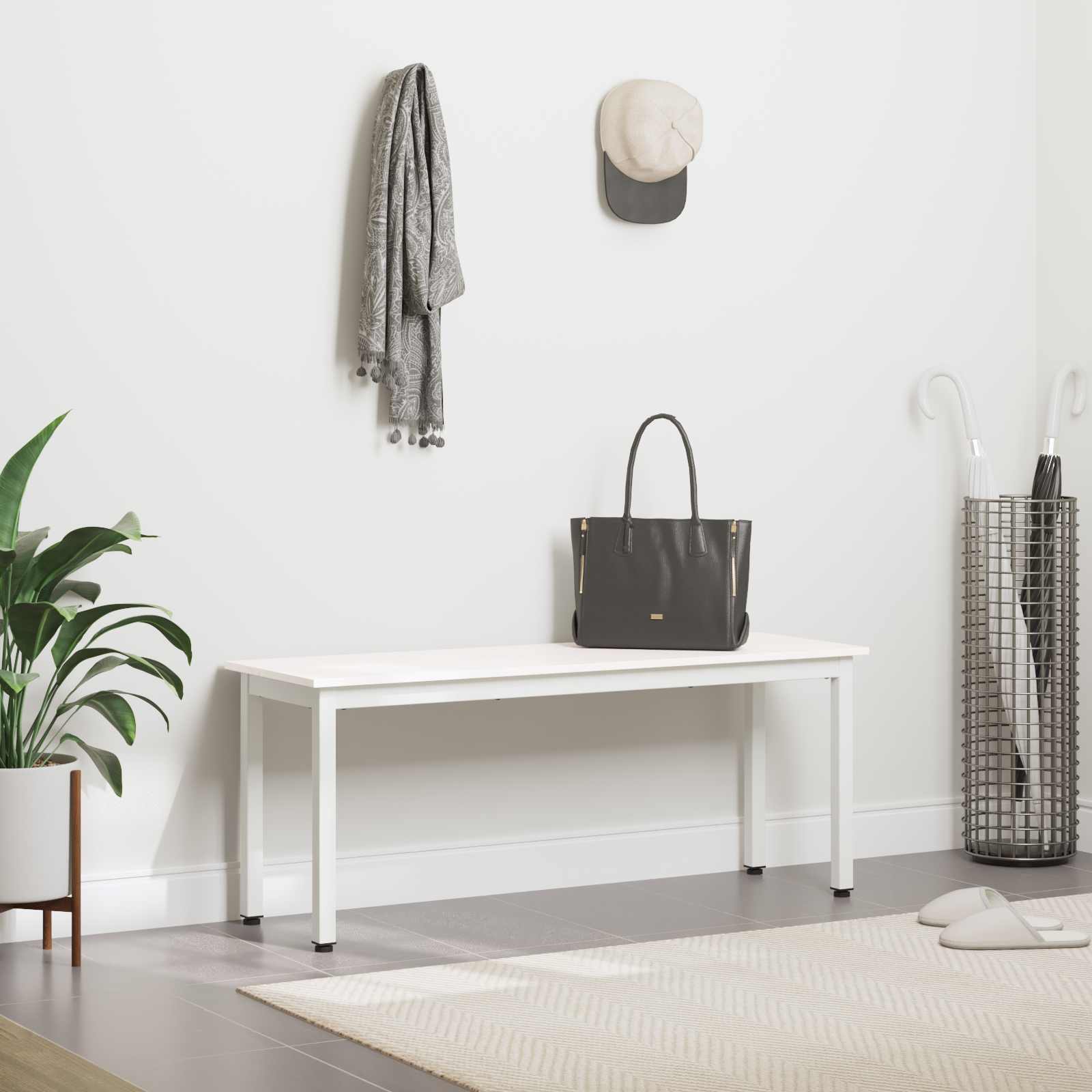 bænk Hvid 110 x 35 x 45 cm Massiv fyrretræ